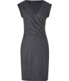 Perfect for a seamless transition from work to cocktails, Marc by Marc Jacobs diagonal zip wool dress is a cool modern take on workweek chic - Wrapped V-neckline with diagonal zip and pleating, cap sleeves, V back seam with pleat detail - Form-fitting - Wear with a cropped leather jacket and heels