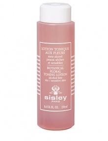 Botanical Floral Toning Lotion. This alcohol free toner is best used after makeup removal or facial masks to eliminate any remaining traces of impurities and refresh skin. Gentle formula also contains natural plant extracts of rose, cornflower and witchhazel to help condition and soften skin. Suitable for normal to dry and sensitive skin. 8.4 oz. Made in France. 