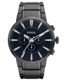 Smoky hues add intrigue to this handsome chronograph watch from Fossil.