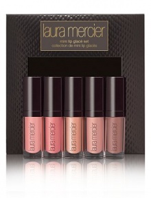 Laura Mercier's Mini Lip Glacé Collection features 5 colour-coordinated Lip Glacés available in 2 separate collections: Soft Nudes and Rich Berries. Tailored to shade preference, the Soft Nudes Collection includes shades of pale pink, shimmering peach and dusty mauve for a subtle, more demure look, while the Rich Berries Collection offers bolder, brighter hues in deeper rose, red and plum shades. 