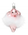 Inge-Glas of Germany has been producing mouth-blown, handcrafted glass ornaments for over 400 years. This adorable pig with a feathery tutu showcases the generations-old craftsmanship that still thrives today.