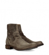 Stylishly distressed, these rugged-cool boots from Fiorentini & Baker bring a vintage-inspired aesthetic to your casual basics - Round toe, distressed suede, chunky heel, side zip closure - Pair with straight leg jeans, a cashmere pullover, and a biker jacket