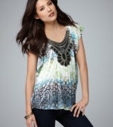 No need for a necklace – Style&co.'s glam top has built-in sparkle for an easy and totally sophisticated look! (Clearance)