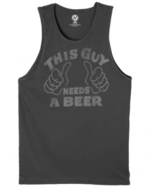 Who's got two thumbs and needs a cold one? This tank top from Hybrid gets instant results.