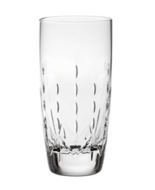 Style and quality go hand-in-hand in the Modern Love crystal double old-fashioned glass, boasting dishwasher-safe durability and a delicate cut motif by Monique Lhuillier drinkware for Royal Doulton.