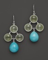 An elegant mix of turquoise, prehnite and sterling silver echoes the hues of the summer sea. By ELizabeth Showers.