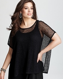 Eileen Fisher Plus Size Mesh Knit Boxy Top