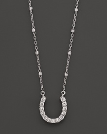 Diamond and 14K White Gold Horseshoe Pendant Necklace, .25 ct. t.w., 18