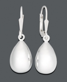 Simple silver drops are sure to become a staple in your wardrobe. Earrings boast a classic teardrop design that is both timeless and stylish. Crafted in sterling silver. Approximate drop: 1-1/4 inches.