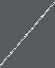 Add shining style to sun-kissed legs. Giani Bernini's polished anklet features a cable link chain with beaded accents. Crafted in sterling silver. Approximate length: 10 inches.