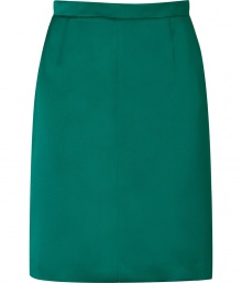 Lustrous in emerald green, No.21s satin skirt guarantees a festive edge to your outfit - Fitted waist, inverted back pleating, hidden back zip - A-line silhouette - Wear with feminine silk tops and sparkly accessories for cool weather cocktails