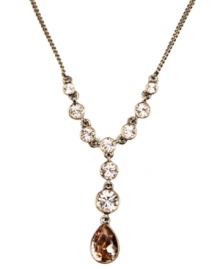 Sparkling style. Silk glass stones make Givenchy's white gold tone mixed metal necklace a glimmering must-have. Approximate length: 16 inches + 2-inch extender. Approximate drop: 1-7/8 inches.