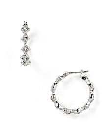 Eye-catching crystal stones and a unique shape give these small hoop earrings from Lauren by Ralph Lauren added allure.