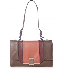 Luxurious bag made ​.​.of fine, taupe leather - Classic shoulder bag in an envelope shape, with a stylish flap - Looks elegant and stylish at the same time - Salmon-colored accent trim - Long shoulder strap - New favorite bag for chic daytime and evening occasions