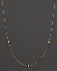 Lisa Nik 18K Rose Gold 0.12 Ct. Diamond Station Necklace, 17