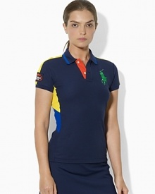 Ralph Lauren's official limited edition US Open ball girl polo shirt is rendered in breathable stretch mesh and accented with an iconic embroidered Big Pony.