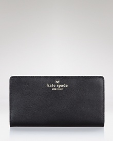 kate spade new york's leather wallet is a city-sleek purse companion. Slip it inside a structured tote to keep the urban essentials at an arm's length.