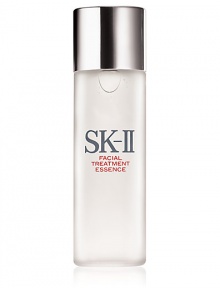 Skin Balancing Essence. The heart of the SK-II range. The second point in your Ritual. This unique Pitera-rich product moisturizes to improve texture and clarity for a more beautiful, glowing complexion. It contains the most concentrated amount of Pitera of all the SK-II skincare products--around 90% pure SK-II Pitera. It absorbs easily and leaves your skin looking radiant, with a supple, smooth feel. 2.5 oz. 