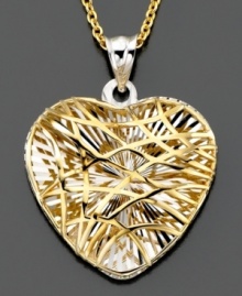 A beautiful wrapped heart pendant crafted with care, in 14k gold. Approximate drop: 1 inch.