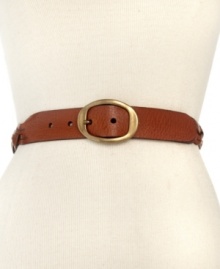 Give your style a vintage vibe with this rich leather belt from Fossil. With hippie-chic braided detailing and antiqued brass-tone buckle, it's the perfect accent to any laid-back look.