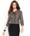 INC's fringe-trim tweed jacket takes inspiration right from the runway! This petite topper mixes ladylike chic with a thoroughly modern cropped silhouette. (Clearance)