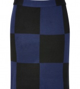 The classic knit pencil skirt gets a sixties-inspired kick with this bold checker printed iteration from Marc by Marc Jacobs - Classic pencil silhouette, all-over check print, exposed back zip closure - Wear with a cashmere pullover, a sleek trench, and platform pumps