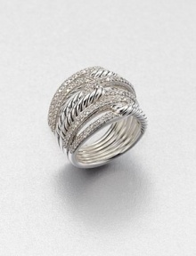 From the Labyrinth Collection. An intriguing looped design in sleek sterling silver accented with sparkling diamonds. Diamonds, 1.1 tcwSterling silverImported 