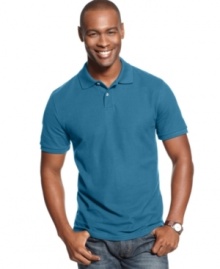 Add a pop of prep to any casual style with this slim-fit polo shirt from Club Room.