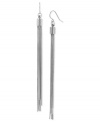 Sleek and stylish. This pair of linear earrings from Kenneth Cole New York is crafted from silver-tone mixed metal with chains providing a bit of an elegant edge. Approximate drop: 4-3/8 inches.