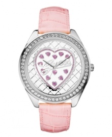 Glam details you'll love at first sight: a darling timepiece by GUESS.