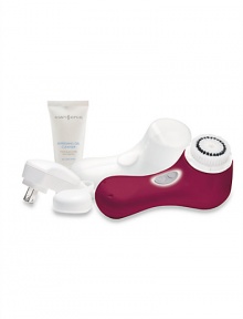 Mia 2 allows you to customize your skin care needs while still providing all the sonic cleansing benefits with a compact, travel-friendly design. Set includes Limited Edition Bordeaux Mia 2, Sensitive Brush Head, pLink Charger, Travel Case, and 1 oz. Refreshing Gel Cleanser. 