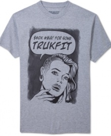 A saucy retro cartoon graphic give this Trukfit tee a stylish sense of humor.