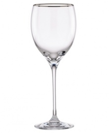 The epitome of elegance, this Lenox wine glass glistens in simply stunning crystal trimmed with polished platinum. Qualifies for Rebate