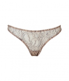 Sexy nude and periwinkle blue thong - Turn up the heat in this sultry thong - Modern floral pattern and comfortable fit - Perfect under any outfit - Made by high-end intimate apparel brand Kiki De Montparnasse