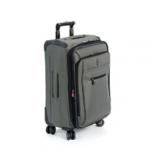 Recessed extra long locking trolley handle made of aircraft grade aluminum with one button operation, for ease of use. Reinforced corners and kickplate offer additional protection against wear. Fully lined interior with tie down straps to keep your clothing wrinkle free. Integrated privacy ID tag. TSA accepted lock.