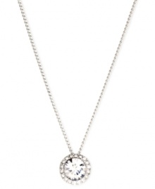 A clear choice. This pendant necklace from Givenchy is crafted from silver-tone mixed metal with glass crystal stones shining through. Approximate length: 16 inches + 2-inch extender.