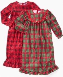 Cuddled up with scottie dogs or a festive plaid, these adorable printed nightgowns from Greendog put the sweet style back into bedtime. (Clearance)