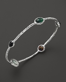 Gemstone doublets of color backed mother-of-pearl and hand-faceted clear quartz set in sterling silver. From Ippolita's Forest Wonderland collection.