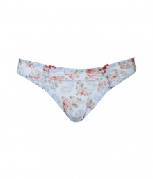 Bring instant romantic appeal to your lingerie favorites with these ladylike panties from Chantal Thomass - Front ruche detail with rosette and bow embellishment, all-over floral print - Perfect under virtually any outfit or paired with a matching bra for stylish lounging