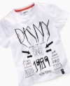 Rock to the beat of NYC with this short sleeve t-shirt by DKNY.