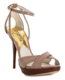 Luxurious fabric and subtle stitching on MICHAEL by Michael Kors' Eleni platform sandals will make these your go-to sexy shoe.