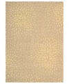 A chic starburst pattern adorns this stylish rug from the Capri collection, offering a unique focal point for any room. Woven of a blend of fine wool with Nourison's signature light-reflecting Luxcelle™ fibers, the rug's soft beige shade and luminous appearance complement a range of decors. (Clearance)