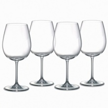 Marquis crystal is the casual side of Waterford--perfect for everyday use. Sold in sets of four. Shown from left to right - deep red wine, flute, white wine, red wine. Also available is the set of 4 all purpose goblets.