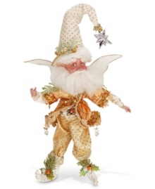 Give your home the golden touch with a new Mark Roberts fairy. A metallic jumpsuit, glittering wings and flexible features that allow for easy positioning make this figurine a vision of whimsical splendor.