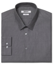 Straighten out your go-to office look with this crisp fitted dress shirt from DKNY.