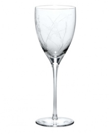 Delicate floral springs and beaded texture grace this crystal goblet (shown  right), the perfect complement to your Bellina china. Ideal for water or wine with its generous shape. Qualifies for Rebate