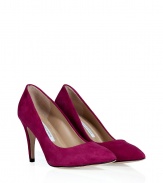 With their rich hue of fuchsia suede and ultra comfy padded insoles, Diane von Furstenbergs pointy toe pumps are a smart and sophisticated choice for all-day elegance - Pointed toe, covered heel, padded insole - Wear with everything from pullovers and jeans to tailored cocktail dresses and cropped fur coats