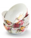 Inspired by traditional floral pottery, Country Rose Chintz bowls evoke all the elegance of the original Old Country Roses pattern but with a more casual feel. Lush pink and gold blossoms thrive on a ground of crisp white porcelain.