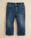 Your little rebel is sure to find his cause in these adorable, standard straight leg jeans from 7 For All Mankind.