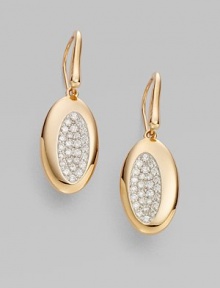 From the Capri Plus Collection. The dazzle of diamonds in shapely oval drops, set in glowing 18k rose gold.Diamonds, .80 tcw 18k rose gold Length, about ¾ Ear wire Made in Italy